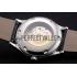 Swiss Patek Philippe Calatrava Silver Dial Stainless Steel Case Black Leather Strap