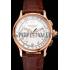 Swiss Patek Philippe Split Seconds Chronograph White Dial Rose Gold Case Brown Leather Strap