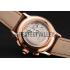 Swiss Patek Philippe Split Seconds Chronograph White Dial Rose Gold Case Brown Leather Strap