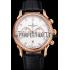 Patek Philippe Chronograph White Dial With Diamonds Rose Gold Case Black Leather Strap