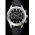 Patek Philippe Moonphase Chronograph Black Dial Stainless Steel Case Black Leather Strap  622842