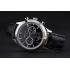 Patek Philippe Moonphase Chronograph Black Dial Stainless Steel Case Black Leather Strap  622842