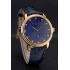 Patek Philippe Calatrava Blue Guilloche Dial Gold Case Blue Leather Strap