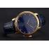 Patek Philippe Calatrava Blue Guilloche Dial Gold Case Blue Leather Strap