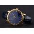 Patek Philippe Calatrava Blue Guilloche Dial Gold Case Blue Leather Strap