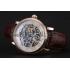 Patek Philippe Grand Complications White Skeleton Dial Rose Gold Case Brown Leather Strap 1453808