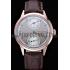 Patek Philippe Geneve Two Dial Gray Dial Rose Gold Bezel Brown Leather Band  622148 Replica