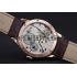 Patek Philippe Geneve Two Dial Gray Dial Rose Gold Bezel Brown Leather Band  622148 Replica