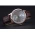 Patek Philippe Geneve Two Dial Gray Dial Rose Gold Bezel Brown Leather Band  622148 Replica