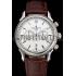 Patek Philippe Chronograph White Dial Stainless Steel Case Brown Leather Strap