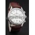 Patek Philippe Chronograph White Dial Stainless Steel Case Brown Leather Strap