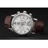 Patek Philippe Chronograph White Dial Stainless Steel Case Brown Leather Strap