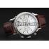 Patek Philippe Chronograph White Dial Stainless Steel Case Brown Leather Strap