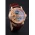 Patek Philippe Dual Time Moonphase Tourbillon Gold Skeletonised Dial Rose Gold Case Brown Leather Strap