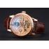 Patek Philippe Dual Time Moonphase Tourbillon Gold Skeletonised Dial Rose Gold Case Brown Leather Strap