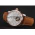 Patek Philippe Grand Complications Day Date Tourbillon White Dial Rose Gold Case Brown Suede Leather Strap 1453813