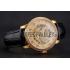 Swiss Patek Philippe Complications Openworked Dial Gold Case Diamond Bezel Black Leather Strap