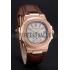 Patek Philippe Nautilus White Dial Rose Gold Case Brown Leather Strap