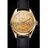 Swiss Patek Philippe Calatrava Gold Dial Diamond Markings Gold Case Black Leather Strap Replica