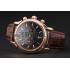 Patek Philippe Chronograph Black Dial Rose Gold Case Brown Leather Strap