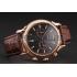 Patek Philippe Chronograph Black Dial Rose Gold Case Brown Leather Strap