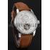 Patek Philippe Grand Complications Day Date Tourbillon Whie Dial Stainless Steel Case Brown Suede Leather Strap 1453817