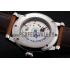 Patek Philippe Grand Complications Day Date Tourbillon Whie Dial Stainless Steel Case Brown Suede Leather Strap 1453817