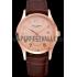 Cheap Patek Philippe Calatrava Rose Dial Rose Gold Case Brown Leather Strap  622836