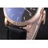 Cheap Patek Philippe Calatrava Roze Gold Polished Bezel Black Leather Bracelet 801432