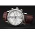 Cheap Patek Philippe Chronograph White Dial With Diamonds Stainless Steel Case Brown Leather Strap