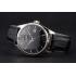 Swiss Patek Philippe Calatrava Black Dial Stainless Steel Case Black Leather Strap