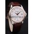 Patek Philippe Geneve Calatrava Crystal Studded Hour Marker White Dial Brown Leather Strap