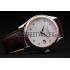 Patek Philippe Geneve Calatrava Crystal Studded Hour Marker White Dial Brown Leather Strap