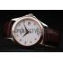 Patek Philippe Geneve Calatrava Crystal Studded Hour Marker White Dial Brown Leather Strap