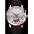 Patek Philippe Chronograph White Guilloche Dial Rose Gold Case Black Leather Strap