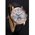 Patek Philippe Chronograph White Guilloche Dial Rose Gold Case Black Leather Strap