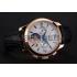 Patek Philippe Chronograph White Guilloche Dial Rose Gold Case Black Leather Strap