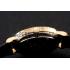 Patek Philippe Calatrava Gold Dial Dimond Hour Marks Double Ribbed Bezel Gold Case Black Leather Strap