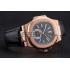 Patek Philippe Nautilus Black Dial Rose Gold Case Black Leather Strap