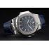 Patek Philippe Nautilus Blue Dial Brushed Stainless Steel Case Blue Leather Strap