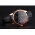 Swiss Patek Philippe Calatrava Black Dial Rose Gold Case Black Leather Strap