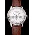 Cheap Patek Philippe Calatrava Date White Dial Stainless Steel Case Brown Leather Strap