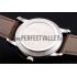 Cheap Patek Philippe Calatrava Date White Dial Stainless Steel Case Brown Leather Strap