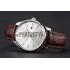 Patek Philippe Calatrava Date Silver Dial Stainless Steel Case Brown Leather Strap