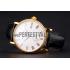 Swiss Patek Philippe Calatrava White Dial Gold Case Fluted Bezel Black Leather Strap Replica