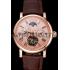 Patek Philippe Grand Complications Moonphase Perpetual Calendar Tourbillon Rose Gold Case And Dial Brown Leather Strap