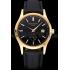 Cheap Patek Philippe Calatrava Black Dial Gold Case Black Leather Strap  622845