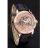 Swiss Piaget Altiplano Rose Gold Skeleton Dial With Diamonds Rose Gold Case Black Leather Strap