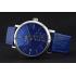 Piaget Altiplano Silver Case Blue Dial Blue Leather Bracelet  622630