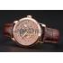 Replica Swiss Piaget Altiplano Rose Gold Skeleton Dial With Diamonds Rose Gold Case Brown Leather Strap